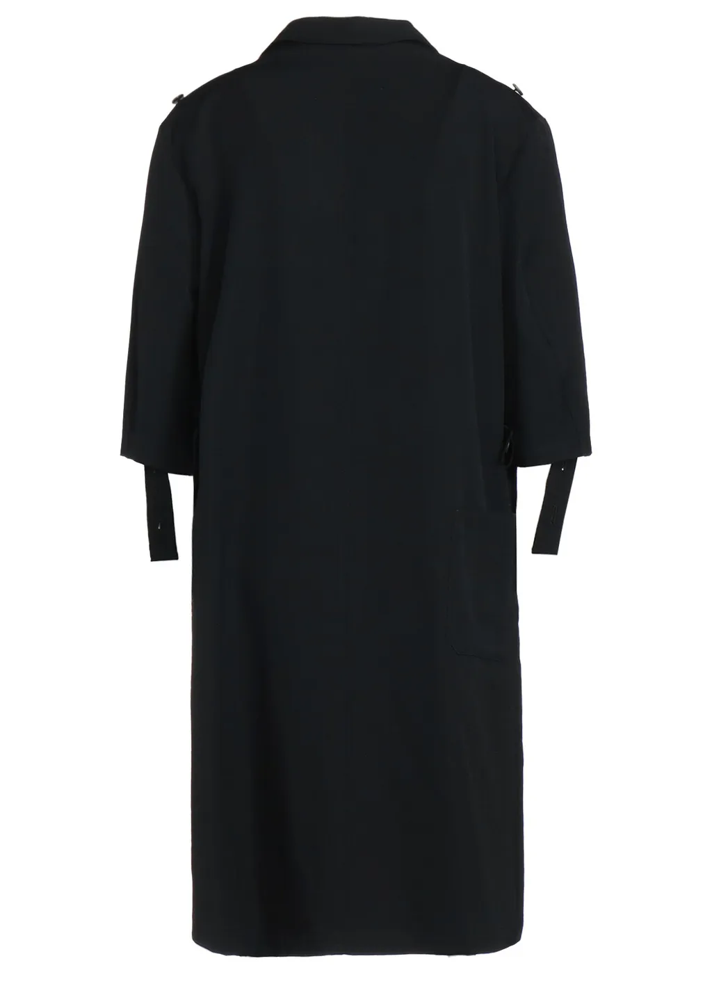 Washer Finished Wool Gabardine Long Jacket With Taped Sleeves