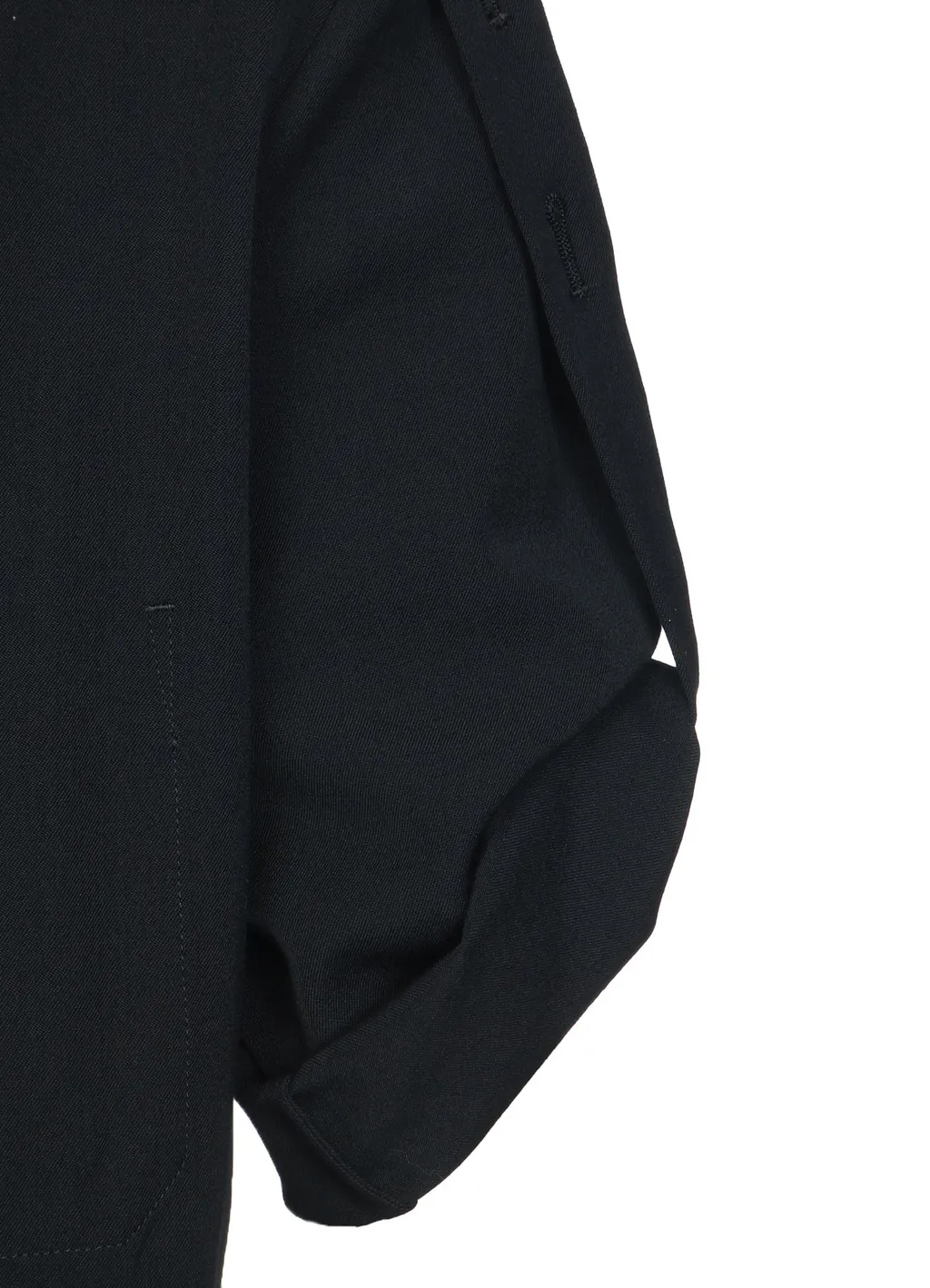 Washer Finished Wool Gabardine Long Jacket With Taped Sleeves