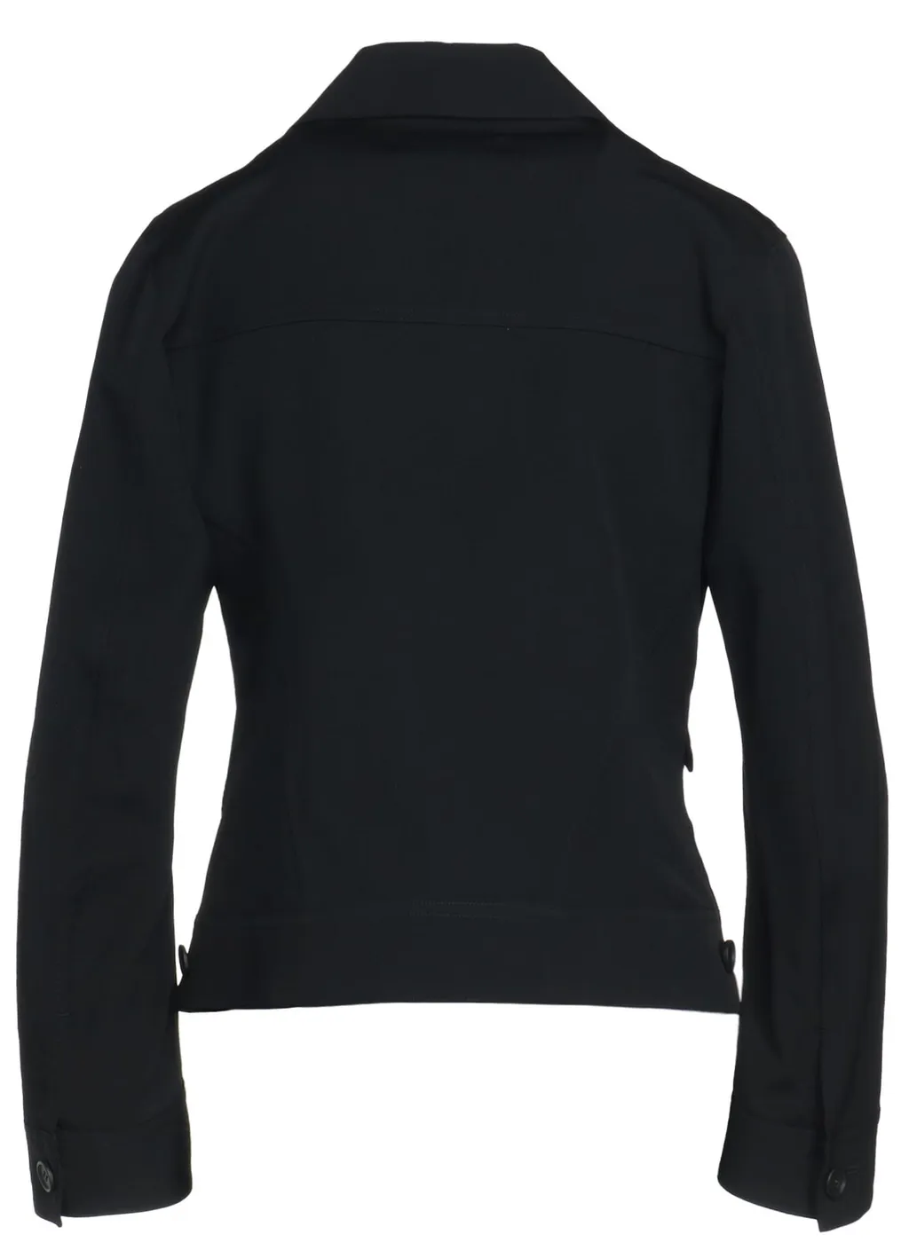 Washer Finished Wool Gabardine Open Collar Short Blouson