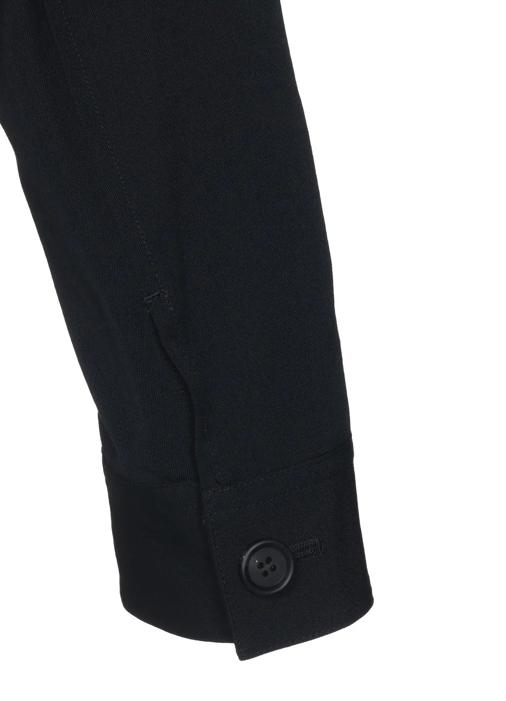 Washer Finished Wool Gabardine Open Collar Short Blouson