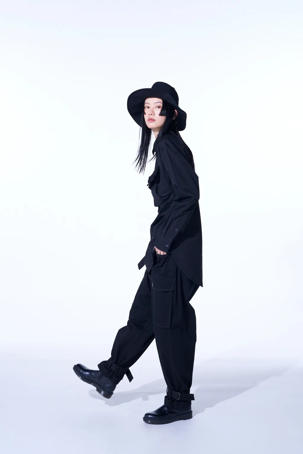 Cotton Broad Cloth Deconstructed Chest Pockets Shirt