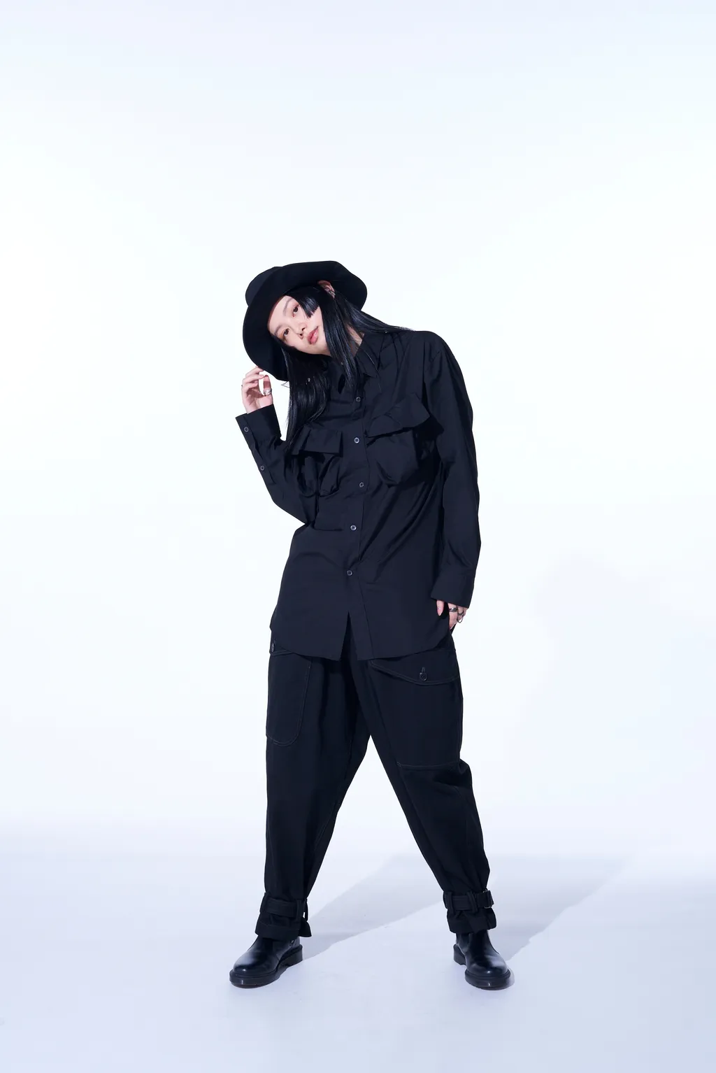 Cotton Broad Cloth Deconstructed Chest Pockets Shirt