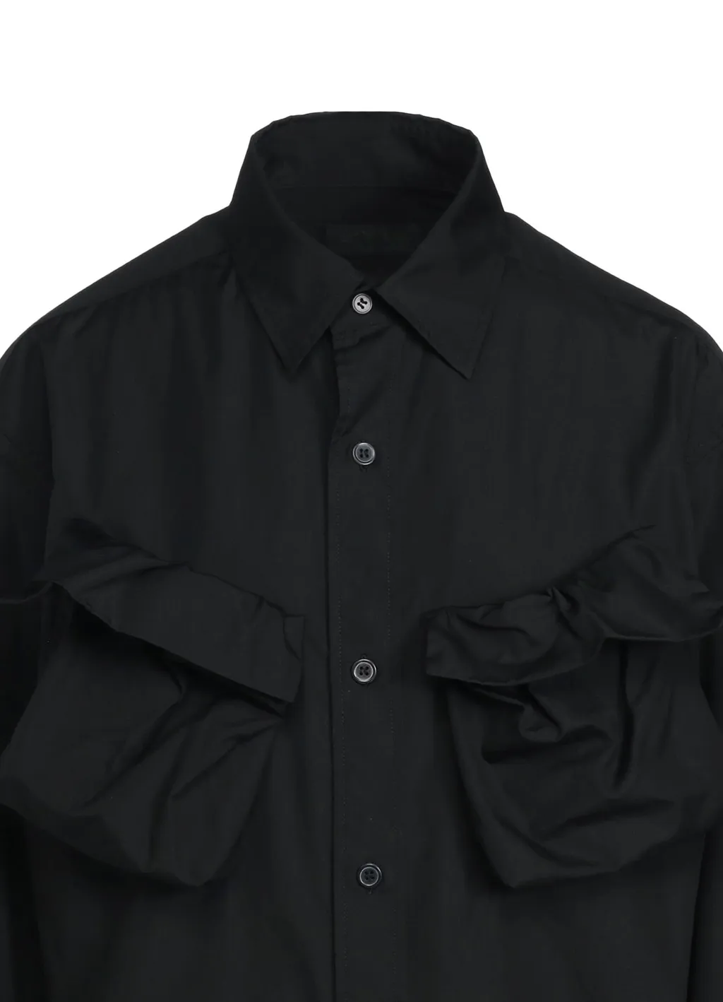 Cotton Broad Cloth Deconstructed Chest Pockets Shirt