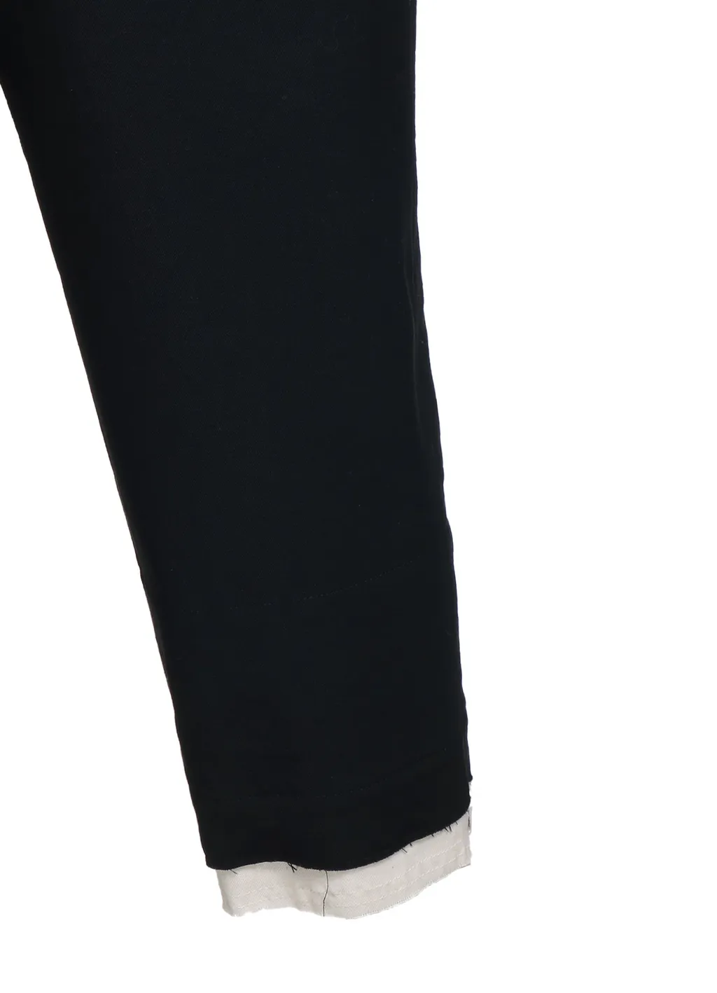 Washer Finished Wool Gabardine 2-Tuck Pants With Cut-Out Hem Design