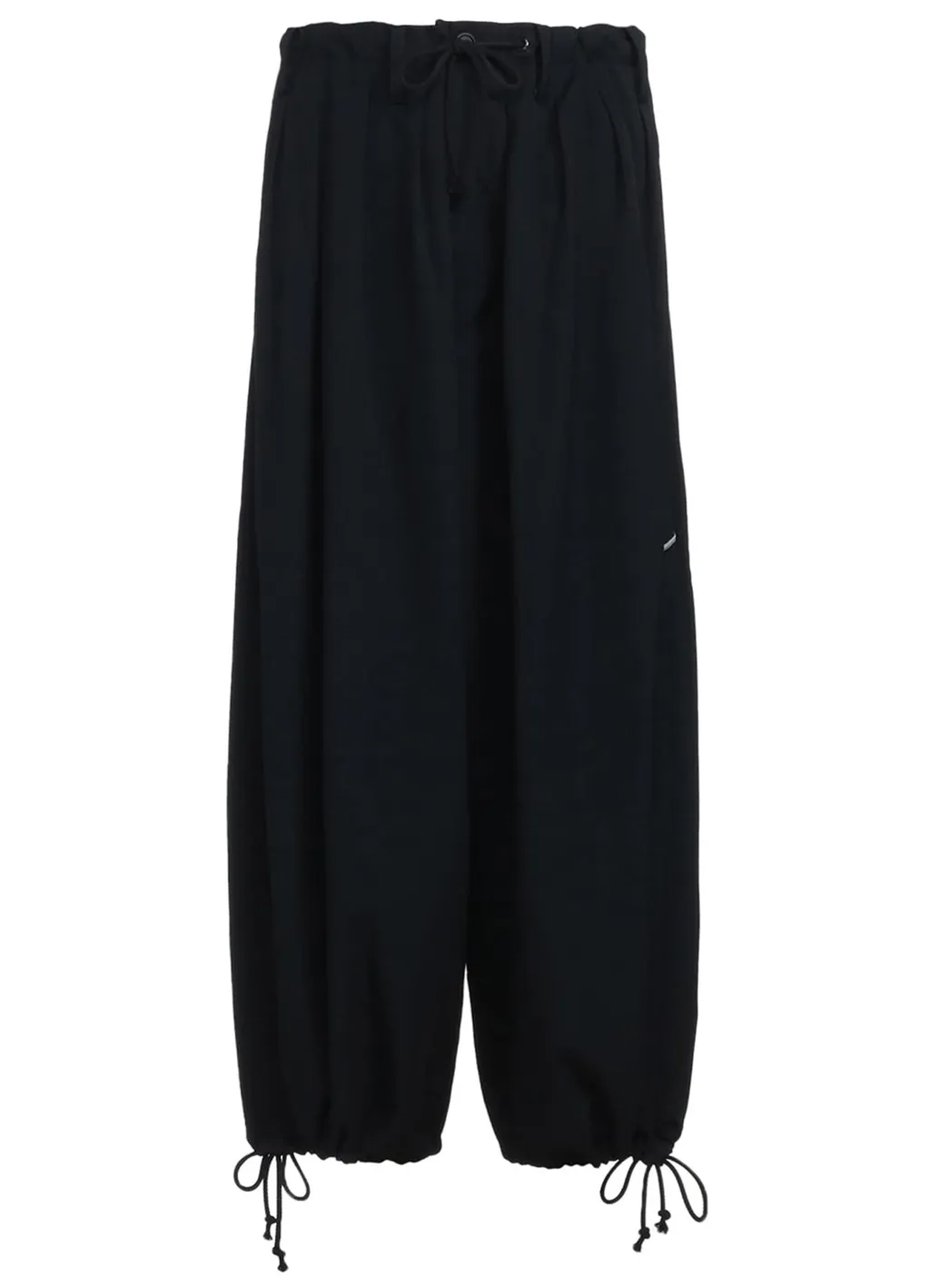 Washer Finished Wool Gabardine Balloon Pants With Zipper Pockets