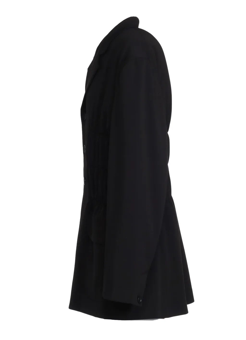 Pe/Rayon Gabardine Stretch Jacket With Gathered Shirring