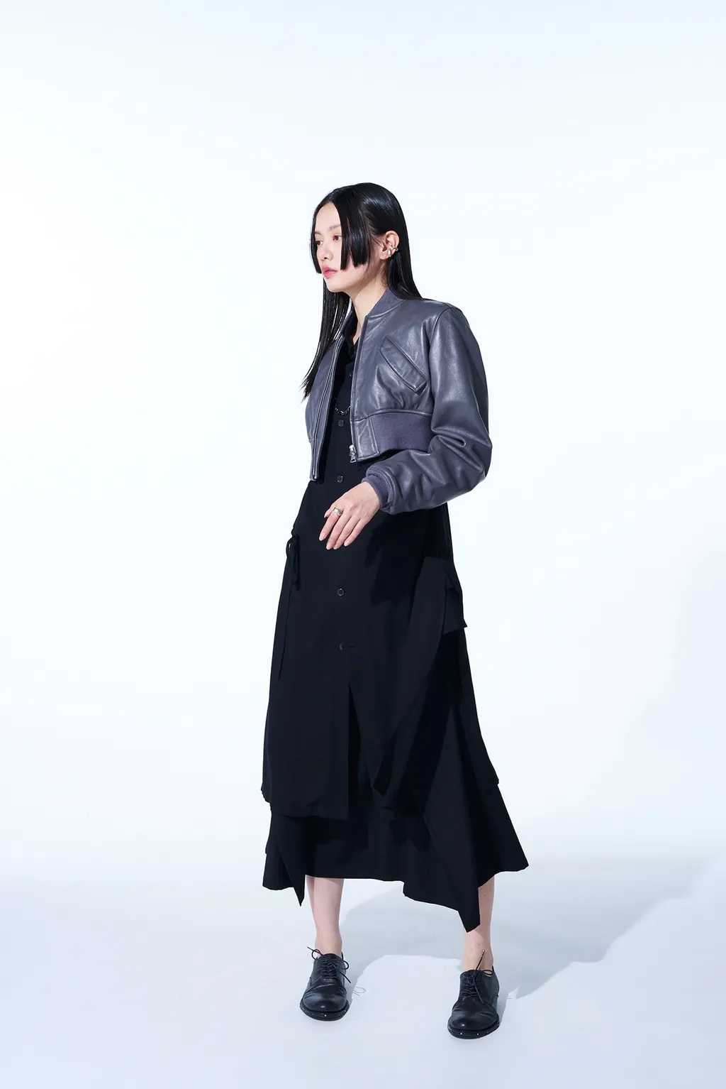 Semi-Vegetable Tanned Sheep Leather Cropped Bomber Jacket