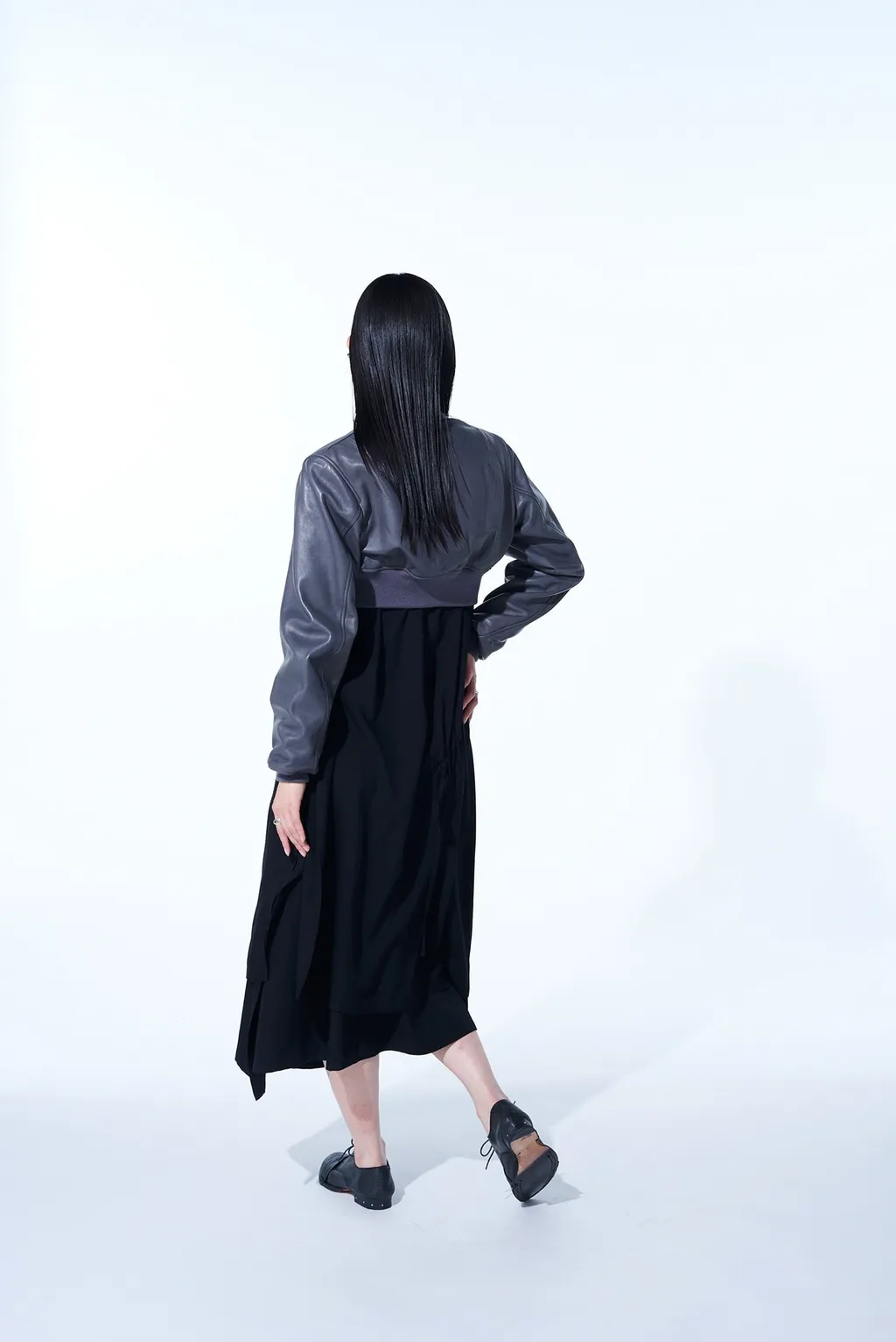 Semi-Vegetable Tanned Sheep Leather Cropped Bomber Jacket
