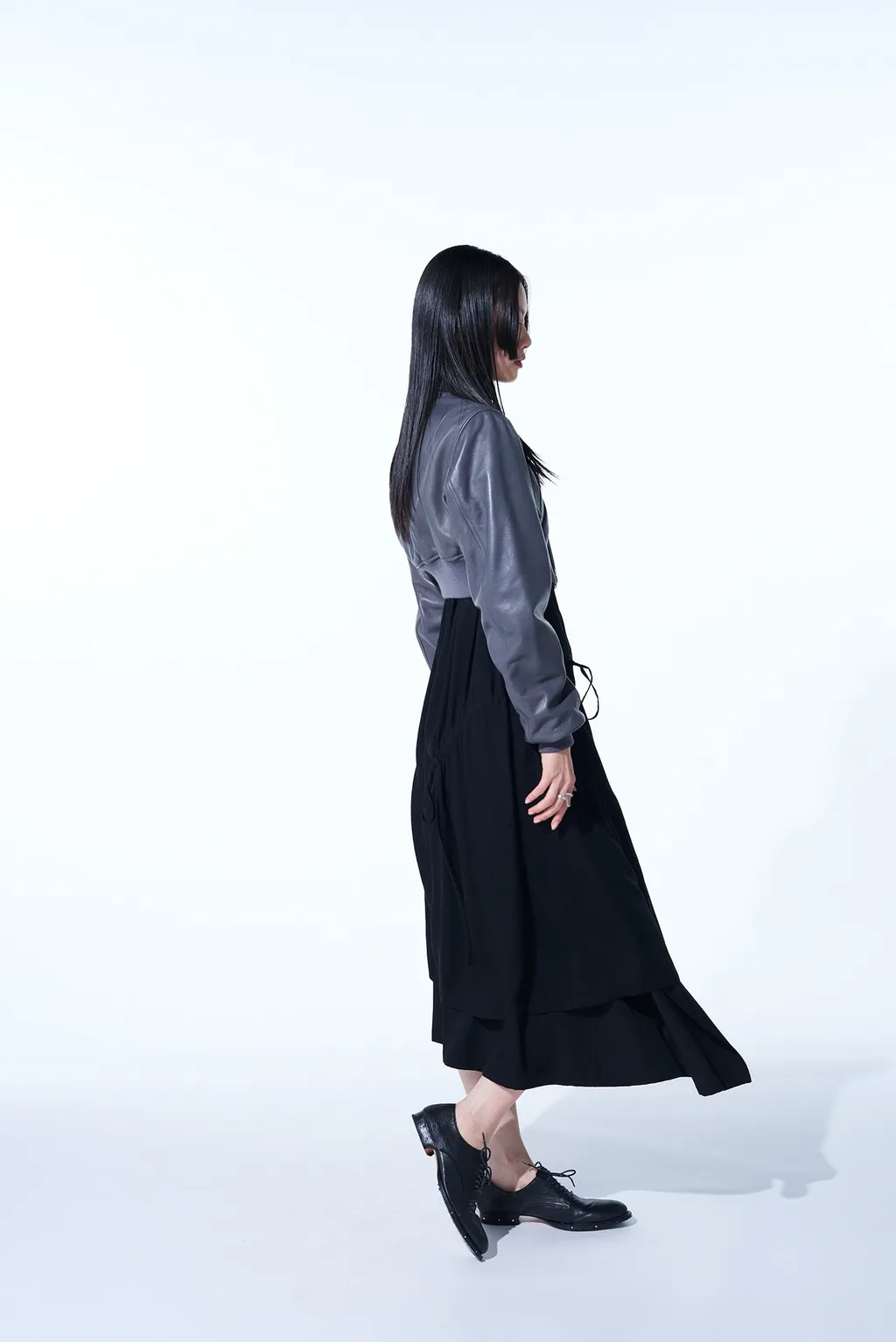 Semi-Vegetable Tanned Sheep Leather Cropped Bomber Jacket