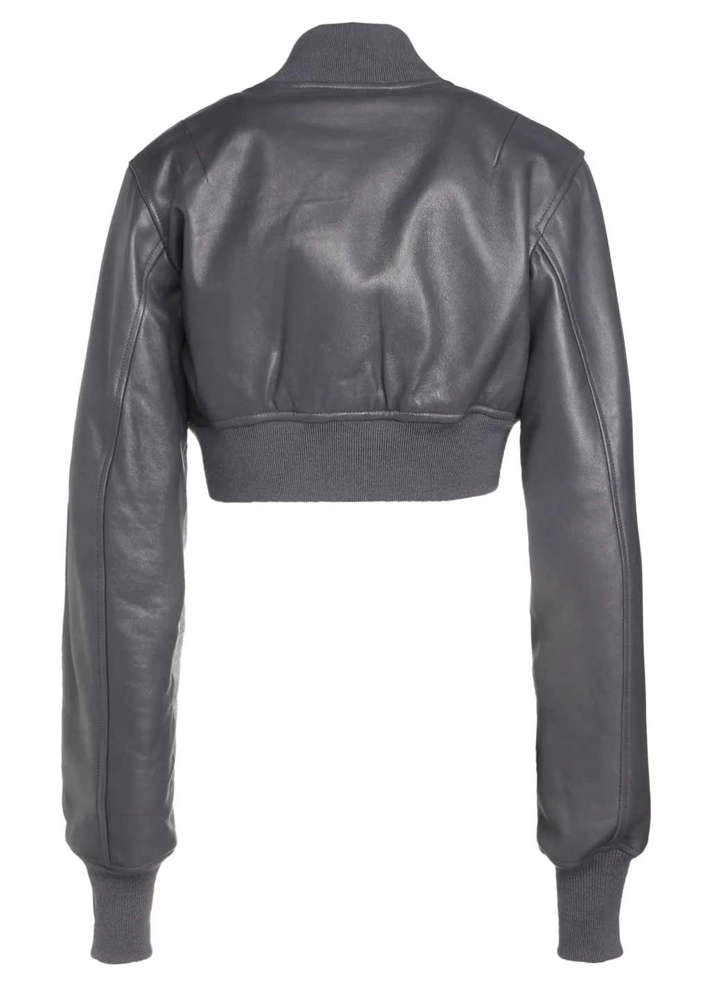 Semi-Vegetable Tanned Sheep Leather Cropped Bomber Jacket