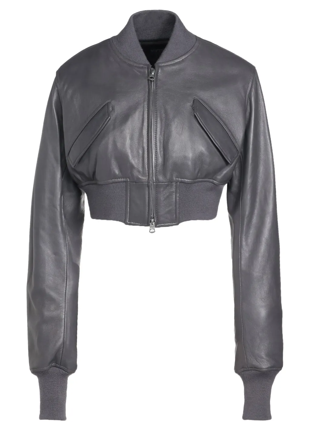 Semi-Vegetable Tanned Sheep Leather Cropped Bomber Jacket