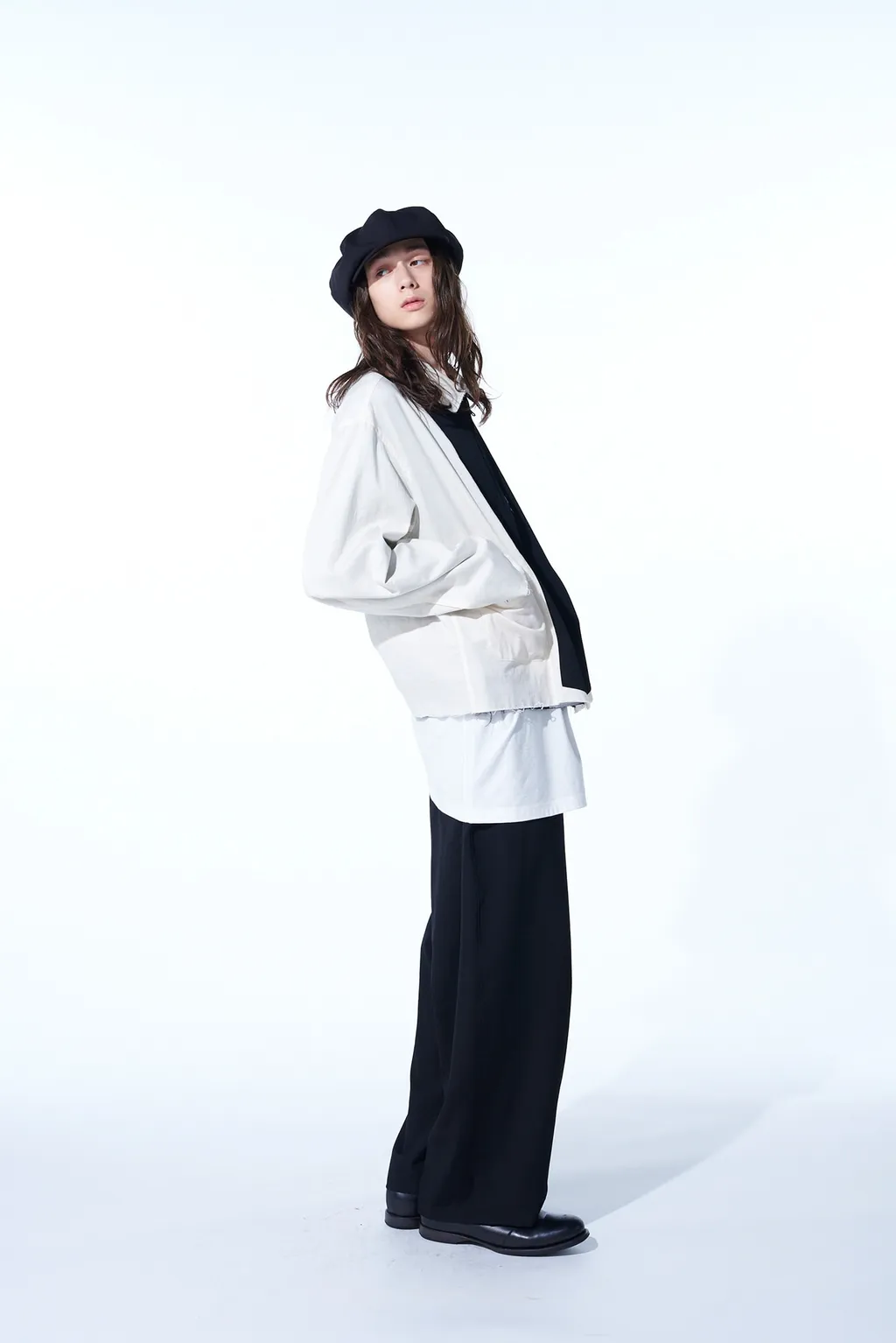 Washer Finished Wool Gabardine Oversized Reversible Blouson With Cut-Out Design