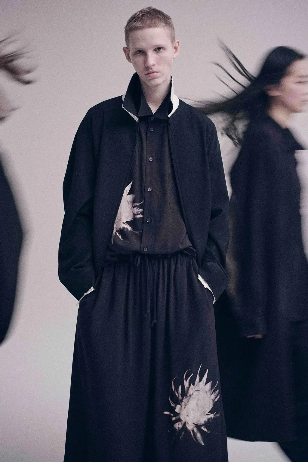Washer Finished Wool Gabardine Oversized Reversible Blouson With Cut-Out Design