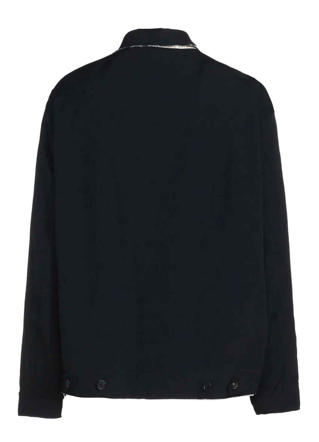Washer Finished Wool Gabardine Oversized Reversible Blouson With Cut-Out Design