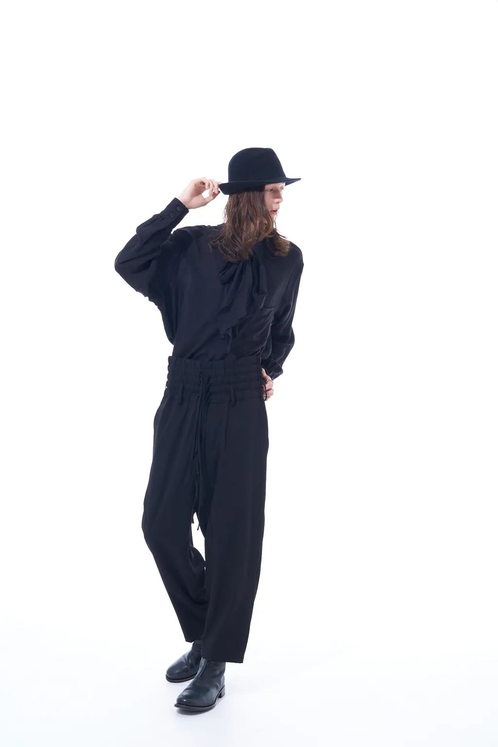 Pe/Rayon Gabardine Stretch Shirring And Laces Waist Pants