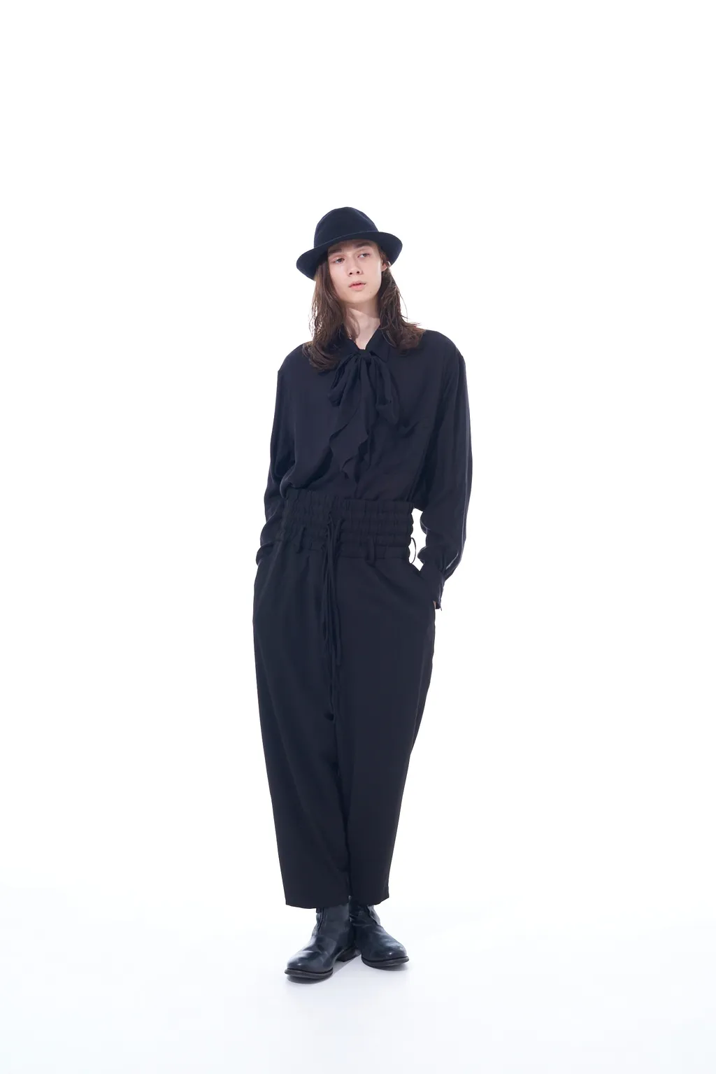 Pe/Rayon Gabardine Stretch Shirring And Laces Waist Pants