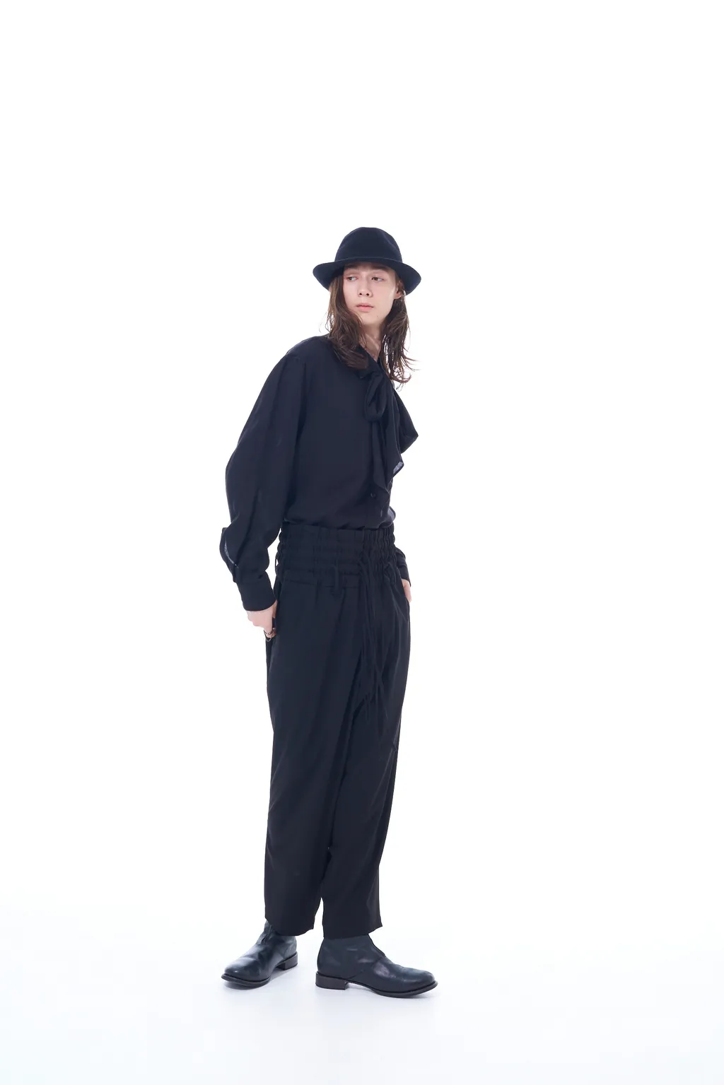 Pe/Rayon Gabardine Stretch Shirring And Laces Waist Pants