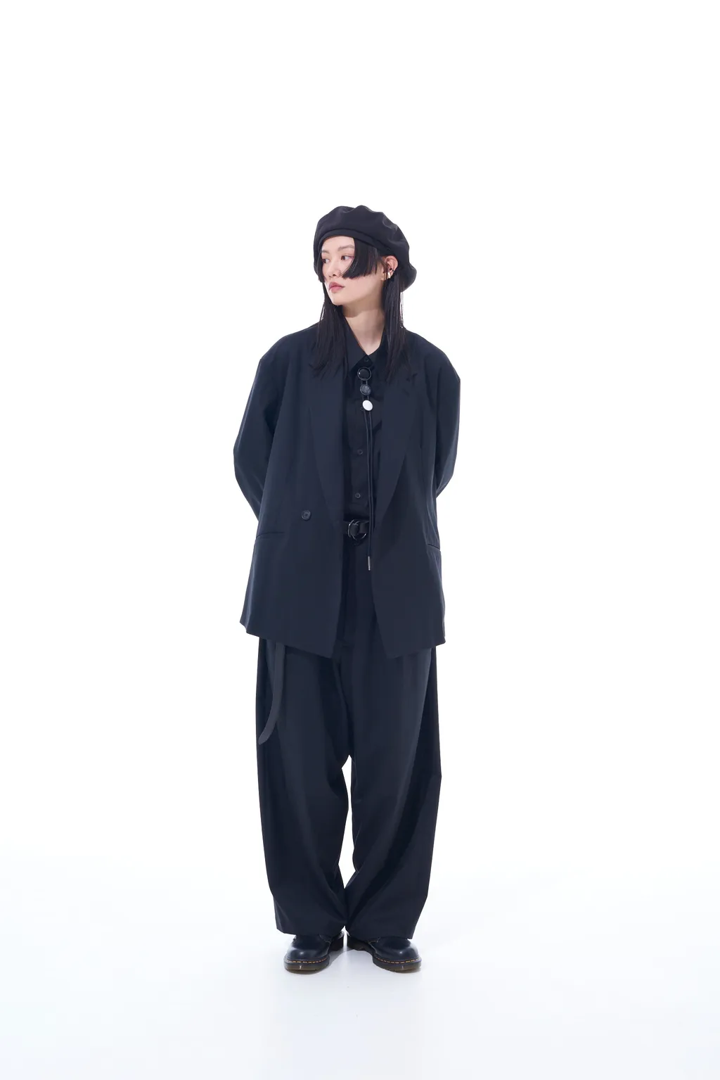 T/W Gabardine Suspender Pants With Triangle Gusset