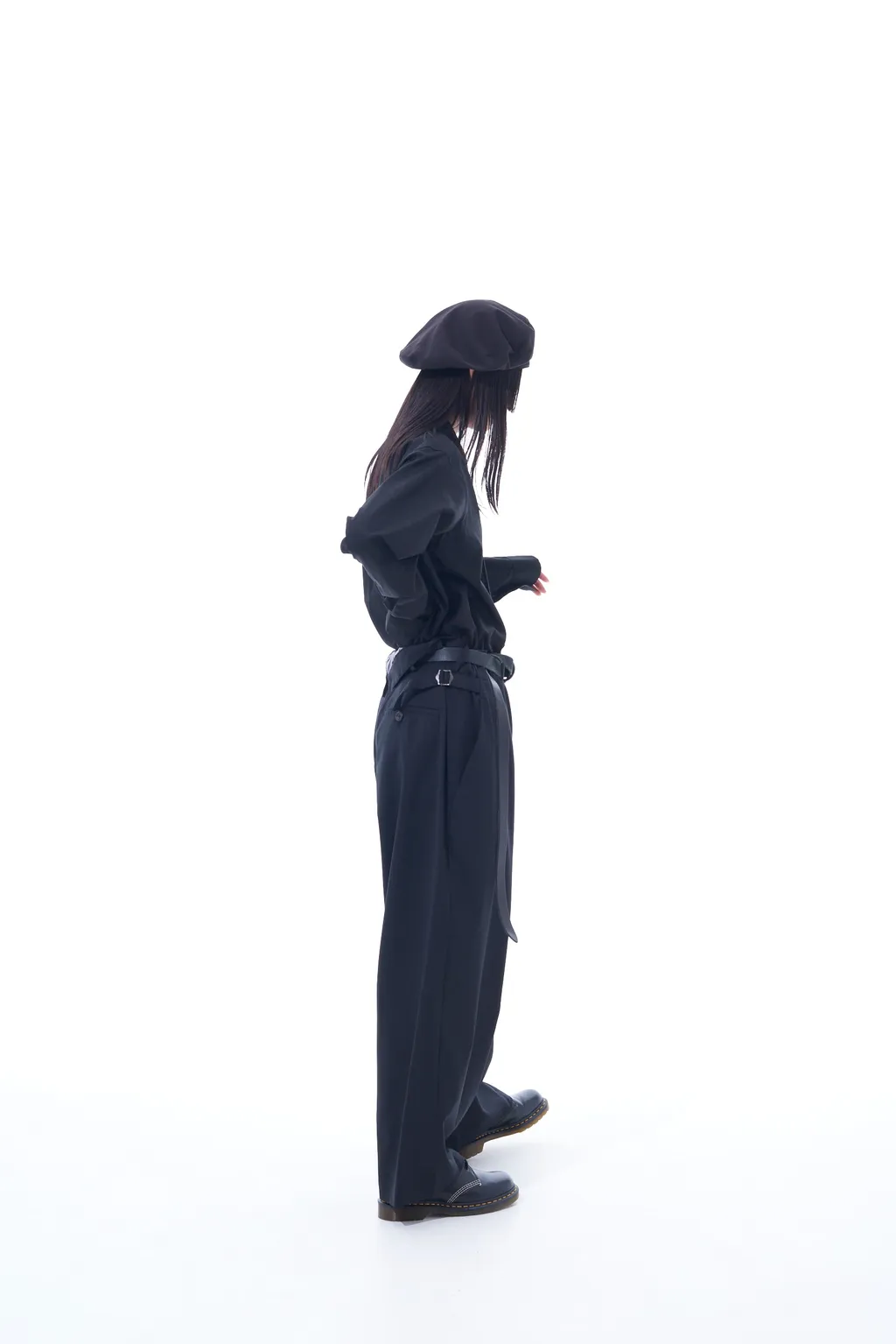 T/W Gabardine Suspender Pants With Triangle Gusset