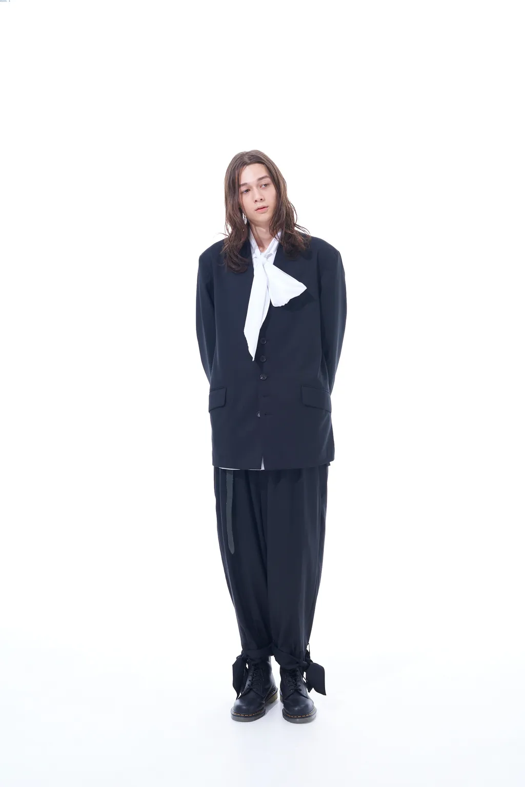 T/W Gabardine Collarless Jacket