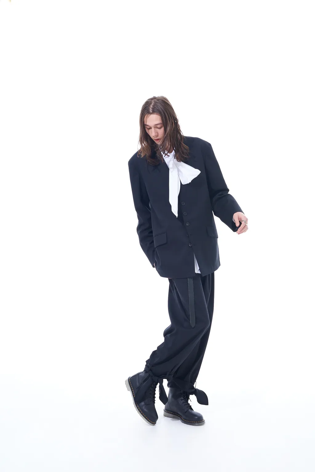 T/W Gabardine Collarless Jacket