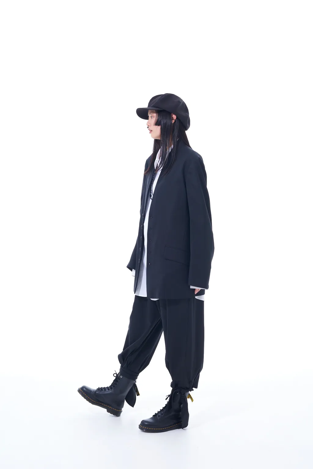 T/W Gabardine Collarless Jacket