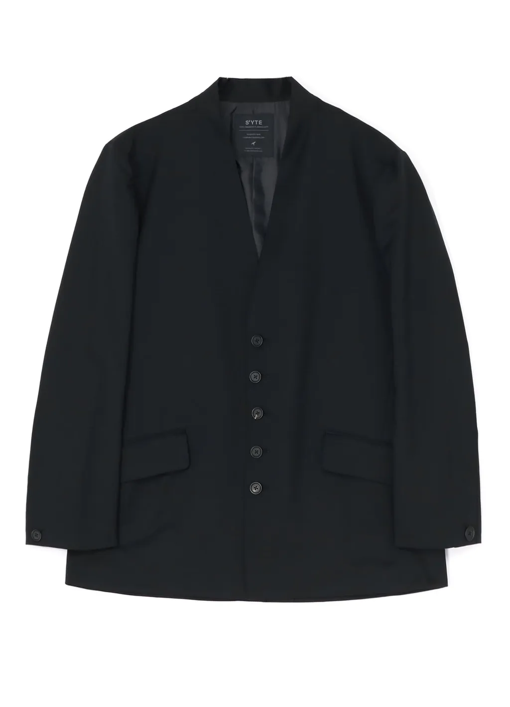 T/W Gabardine Collarless Jacket