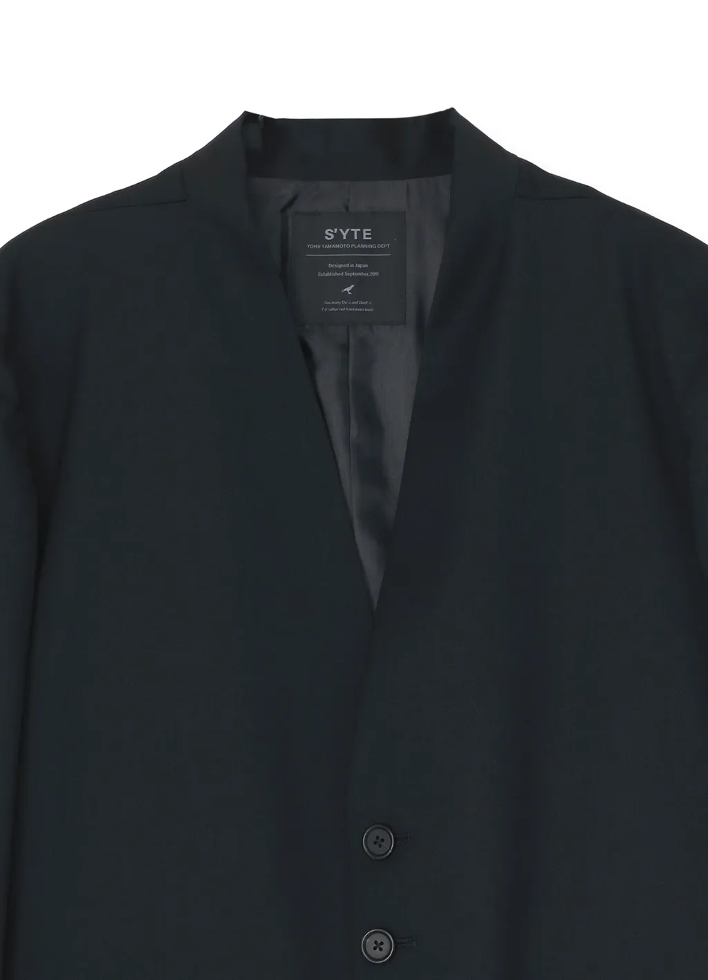 T/W Gabardine Collarless Jacket