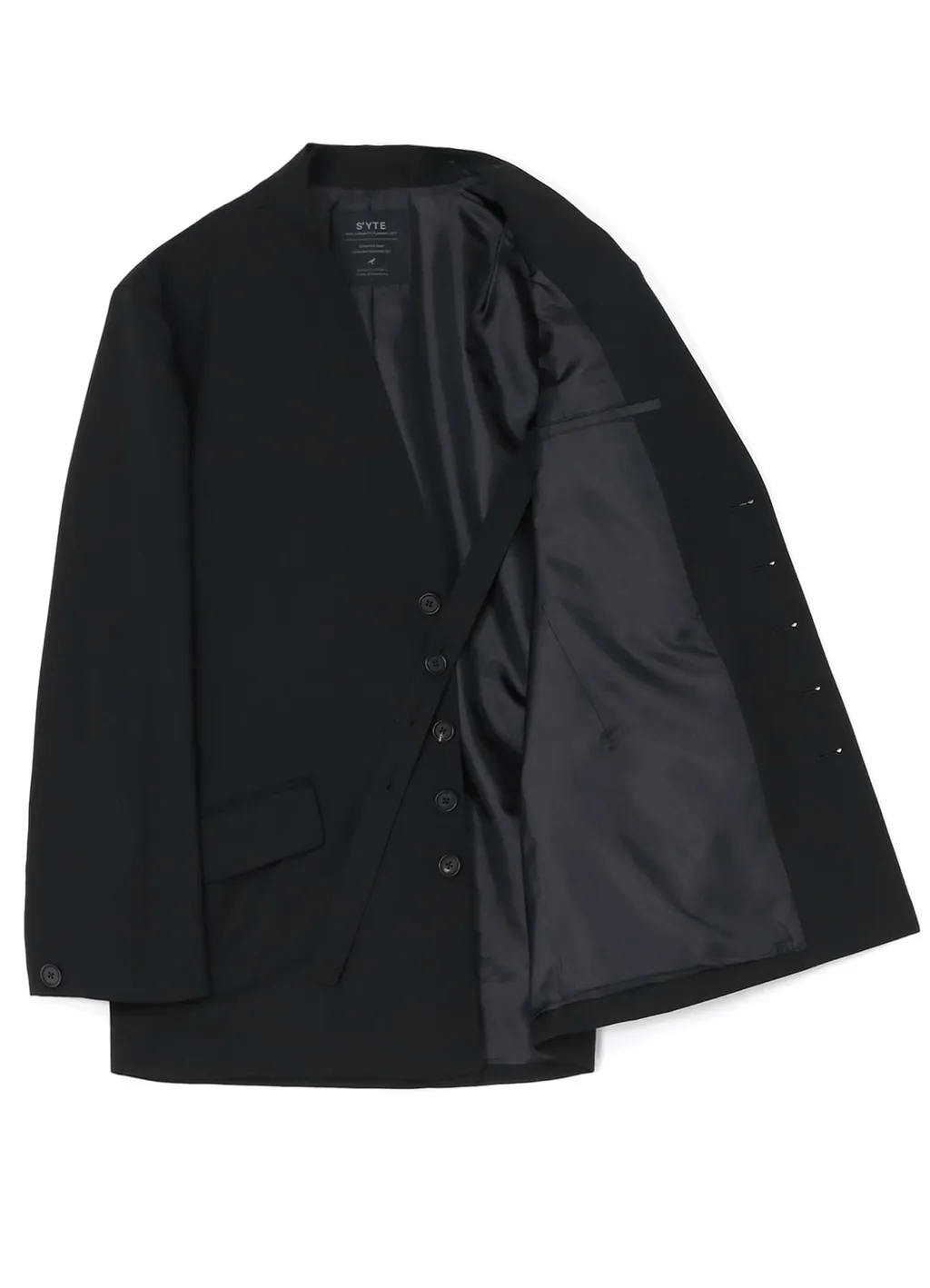 T/W Gabardine Collarless Jacket
