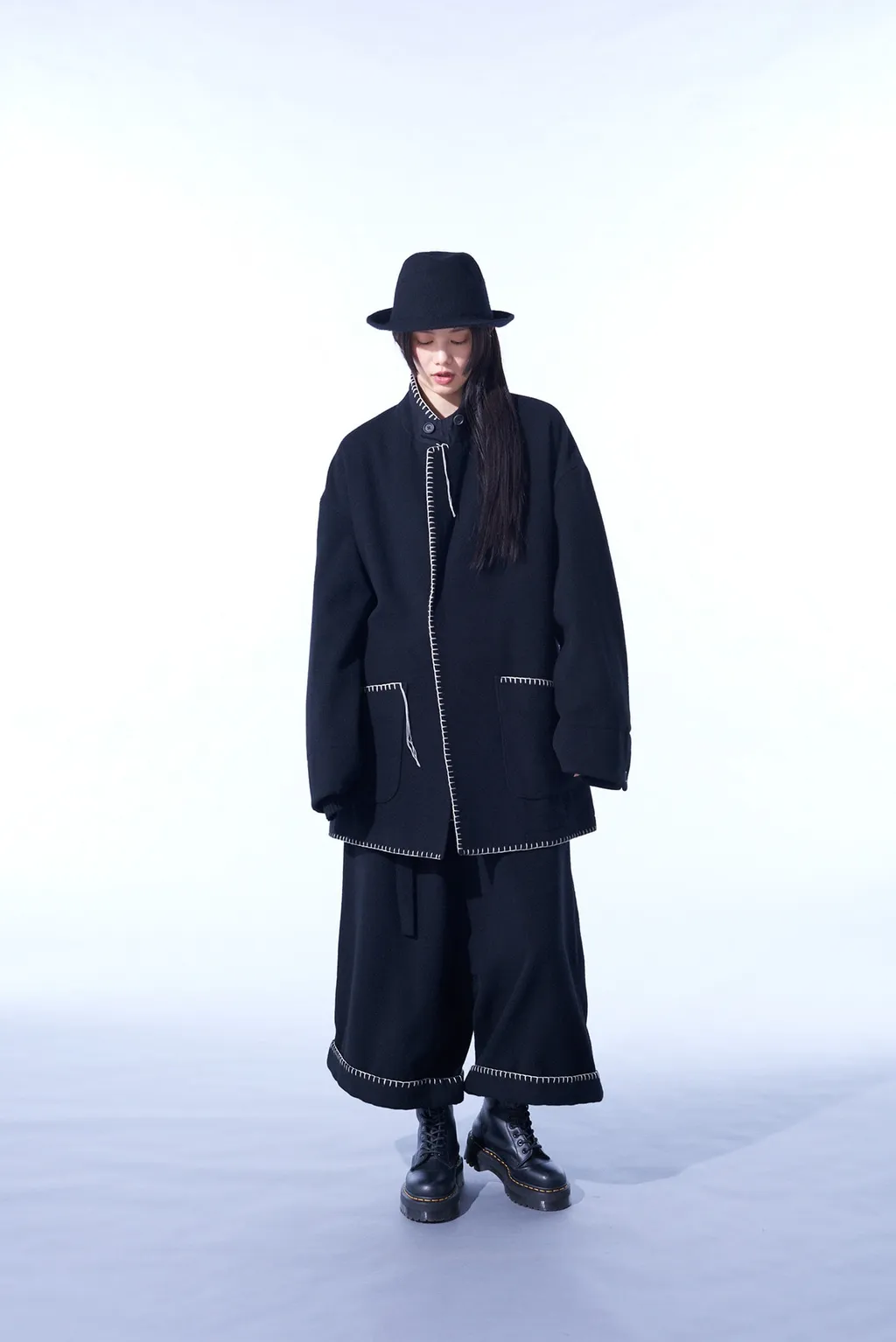 W/Top Mossa Belted Sarouel Pants With Blanket Stitch Design