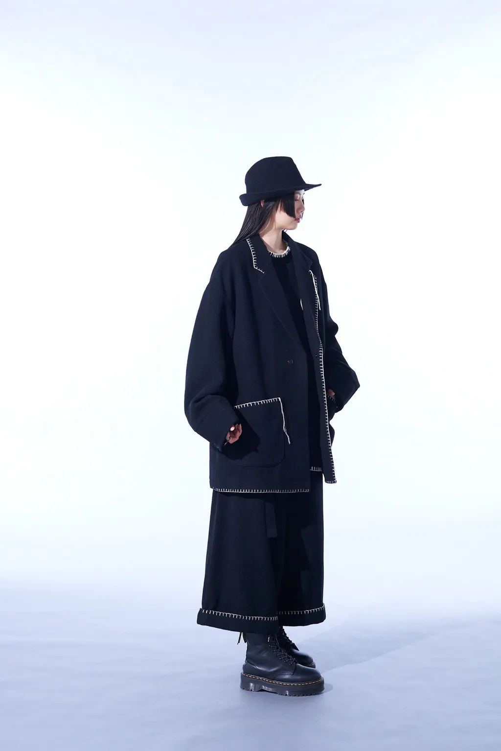 W/Top Mossa Belted Sarouel Pants With Blanket Stitch Design