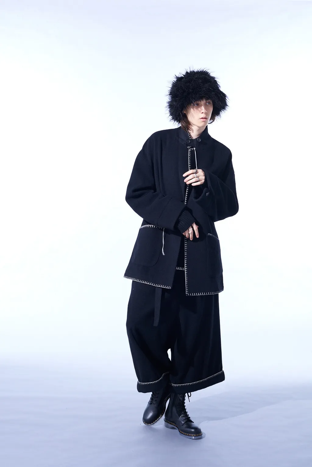 W/Top Mossa Belted Sarouel Pants With Blanket Stitch Design