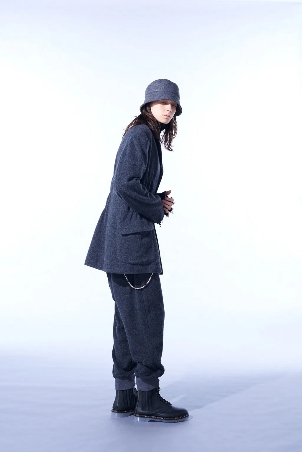 Eco Wool Beaver Jacket With Gathered Shirring
