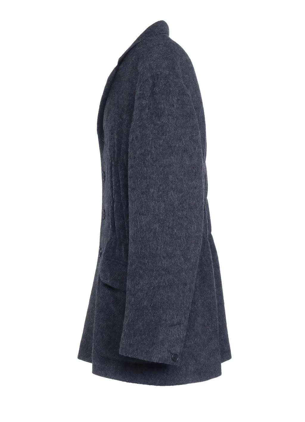 Eco Wool Beaver Jacket With Gathered Shirring