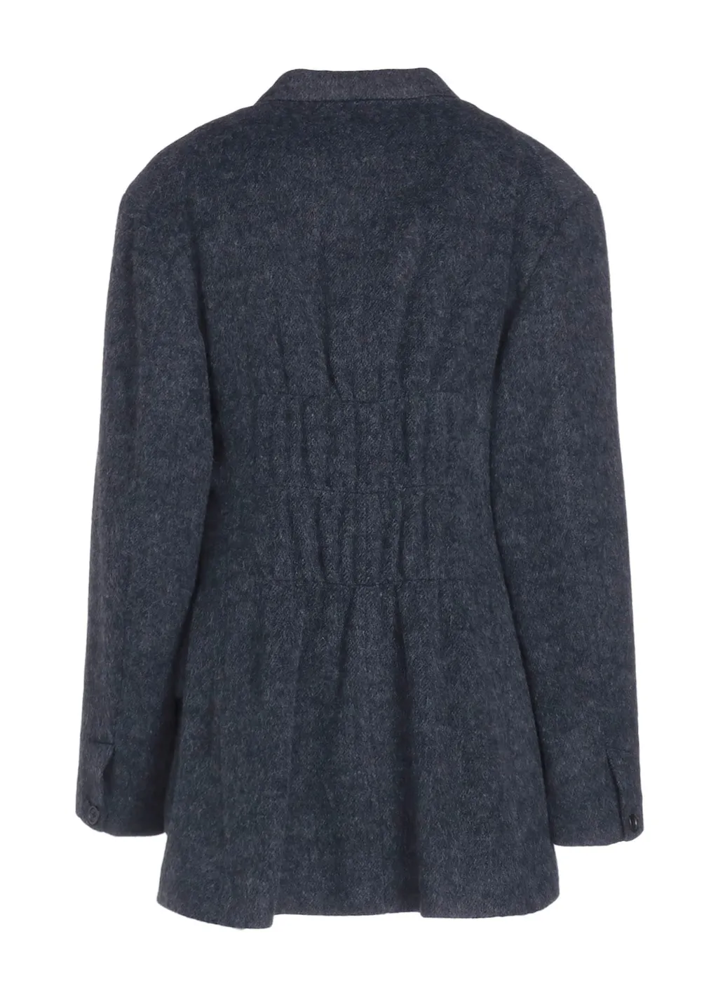 Eco Wool Beaver Jacket With Gathered Shirring