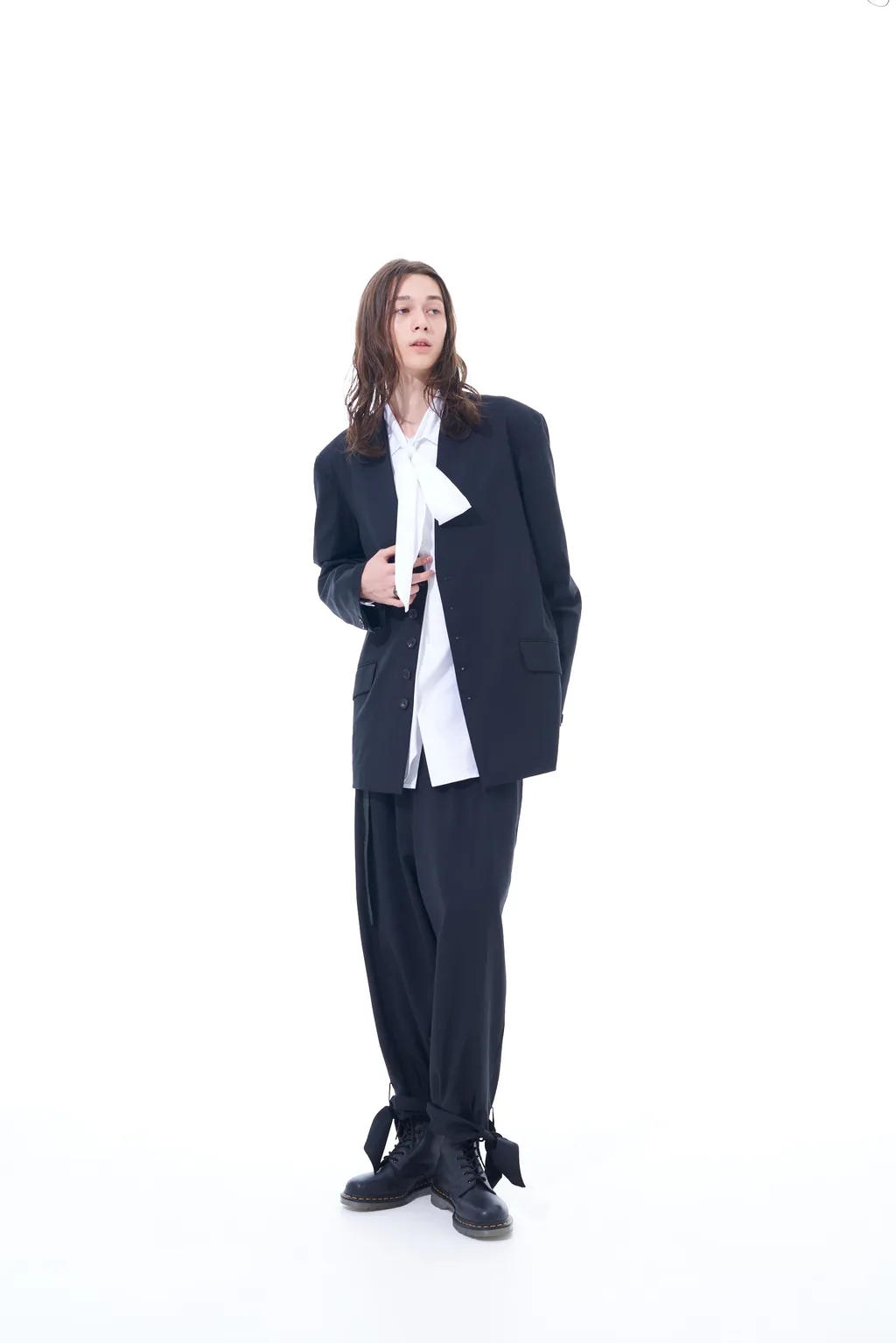 T/W Gabardine 2-Tuck Pants With Hem Ties
