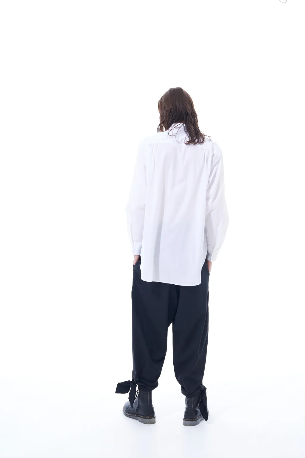 T/W Gabardine 2-Tuck Pants With Hem Ties