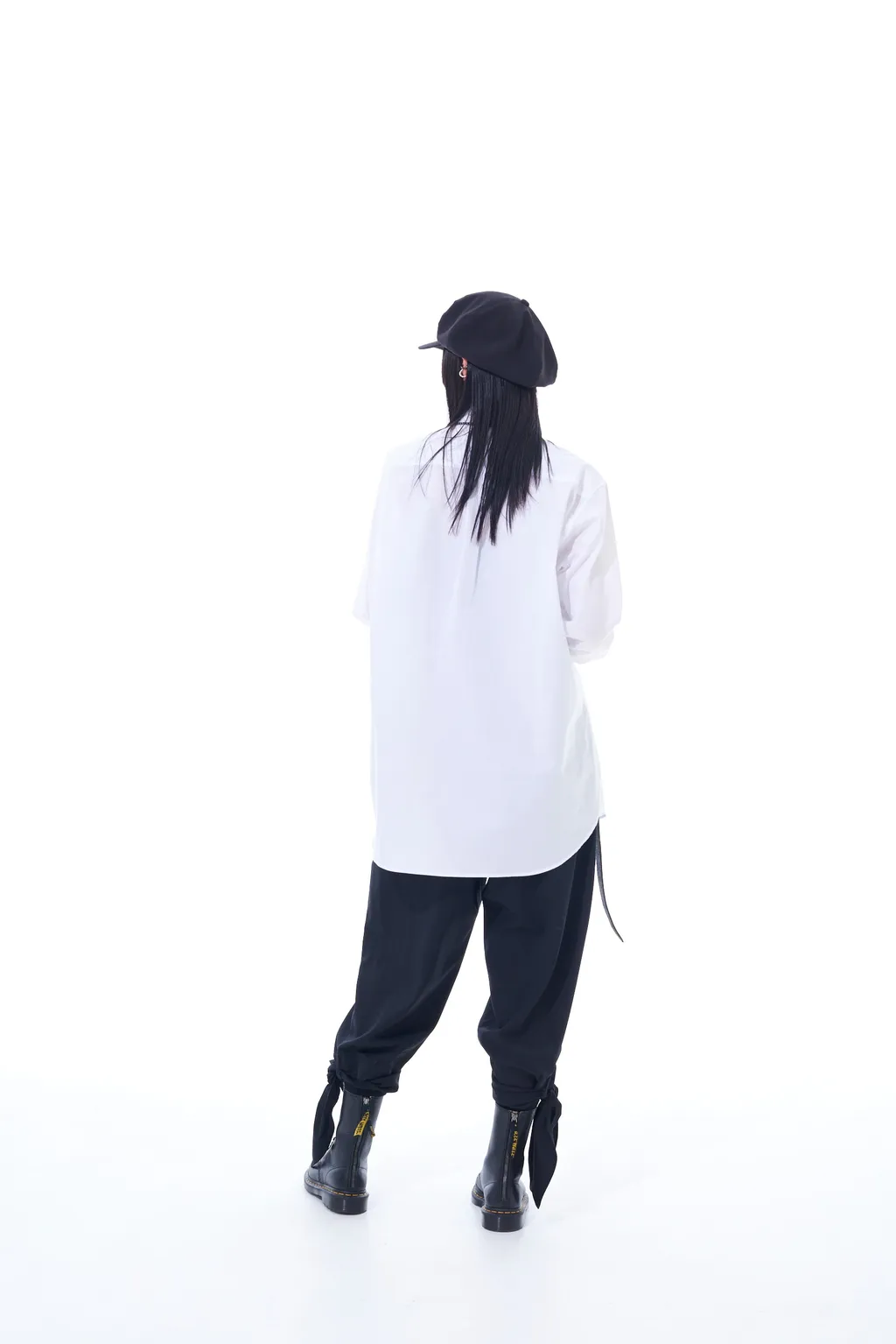 T/W Gabardine 2-Tuck Pants With Hem Ties
