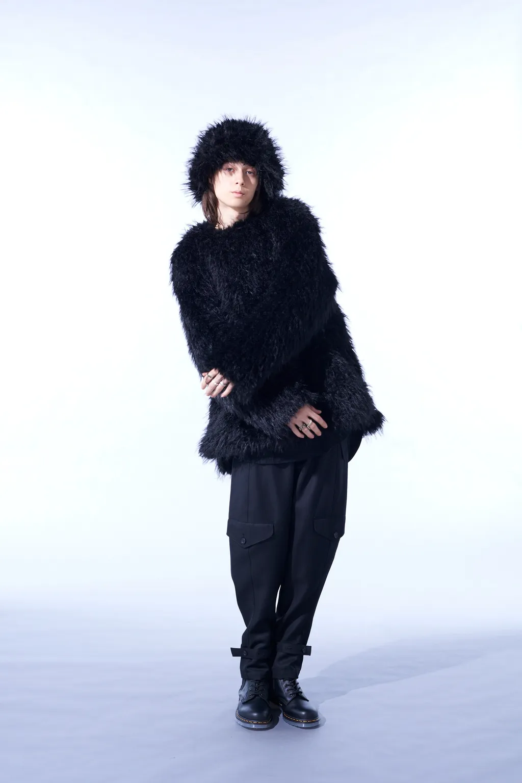 Shaggy Fur Crew Neck Pullover