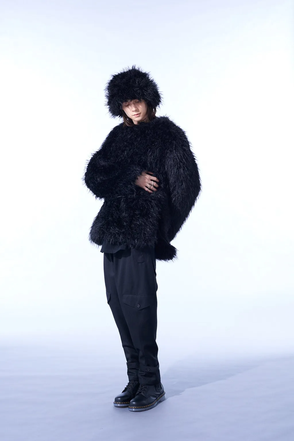 Shaggy Fur Crew Neck Pullover