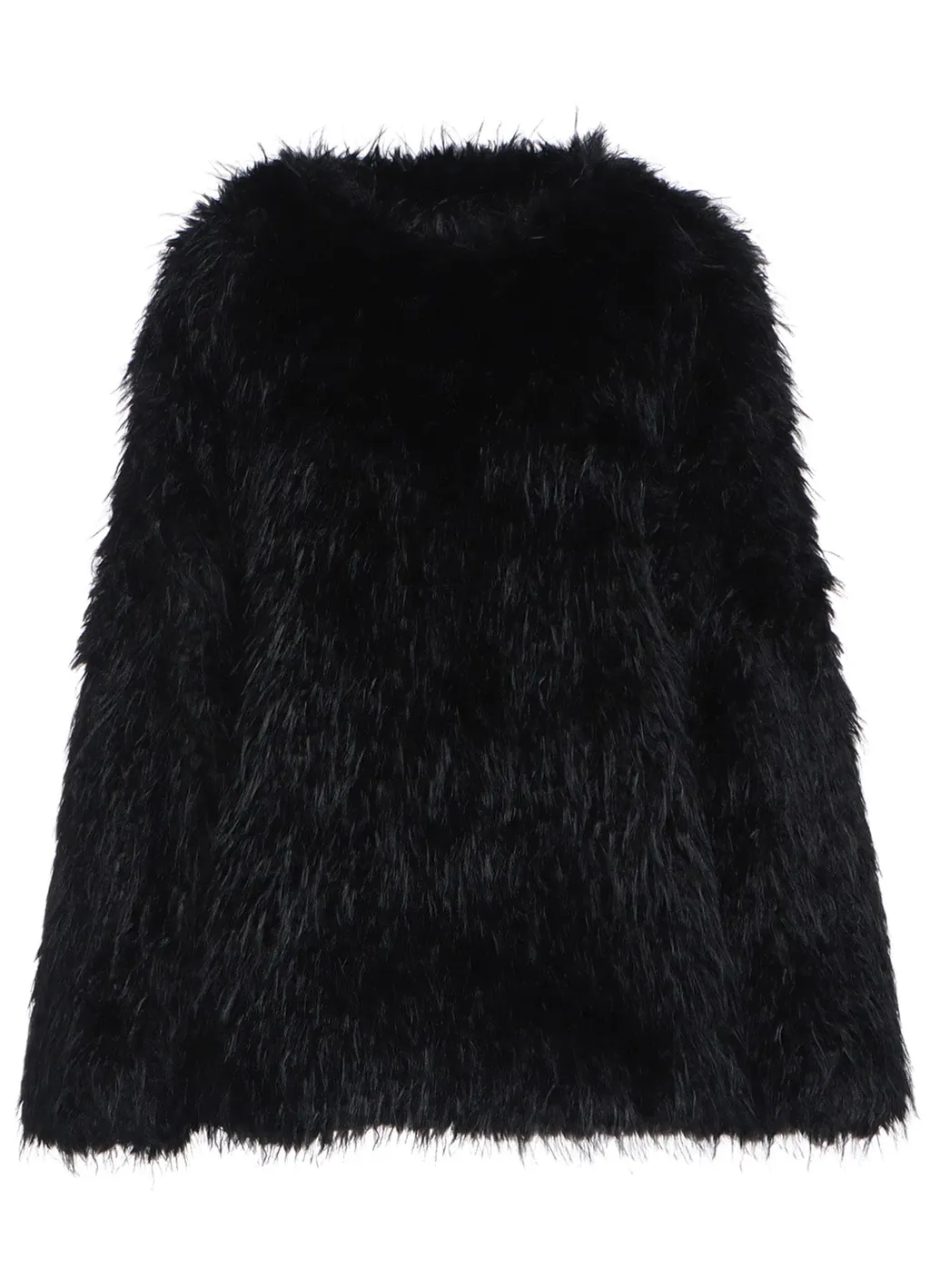 Shaggy Fur Crew Neck Pullover
