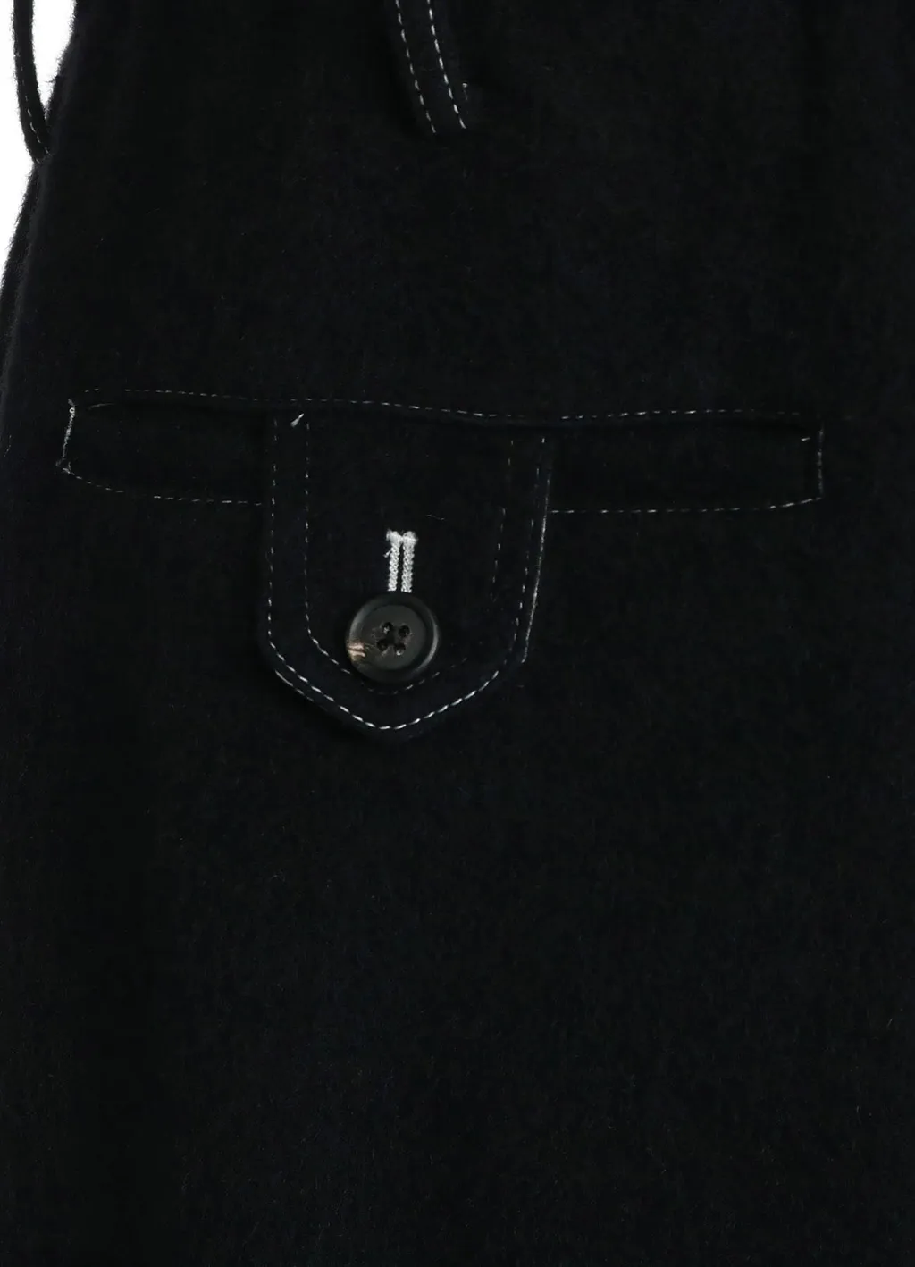 Eco Wool Beaver White Stitch Cargo Pants With Asymmetrical Pockets