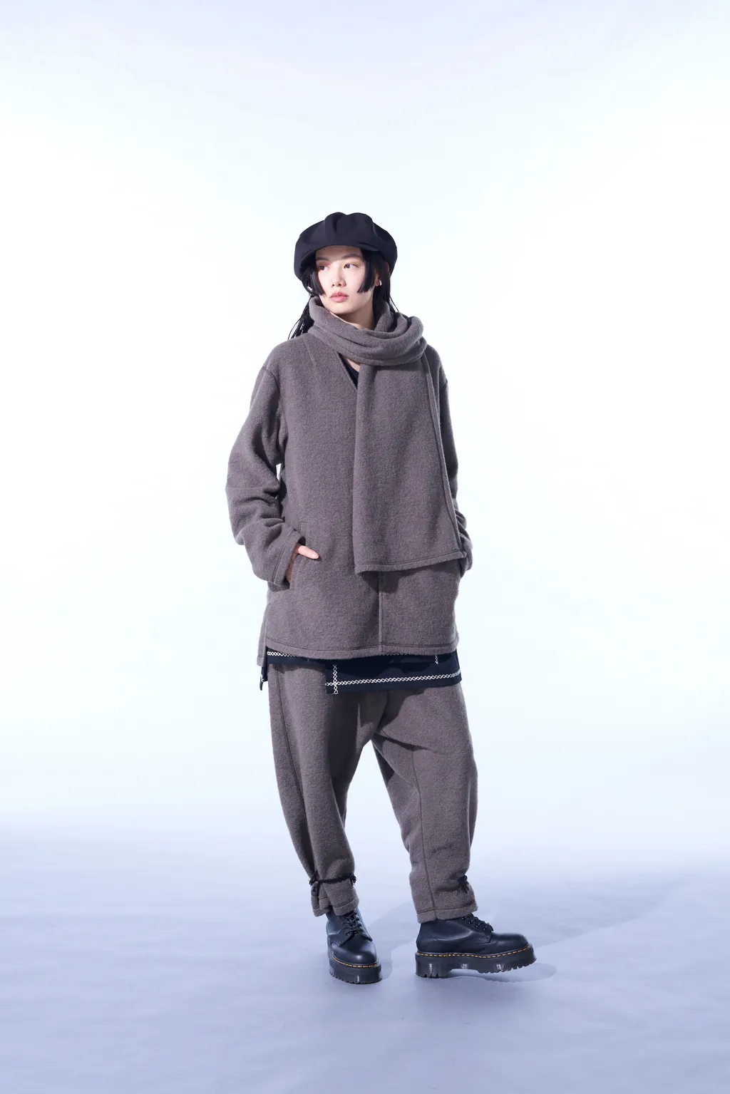 Pe/W Sliver Jersey Stole V-Neck Cardigan