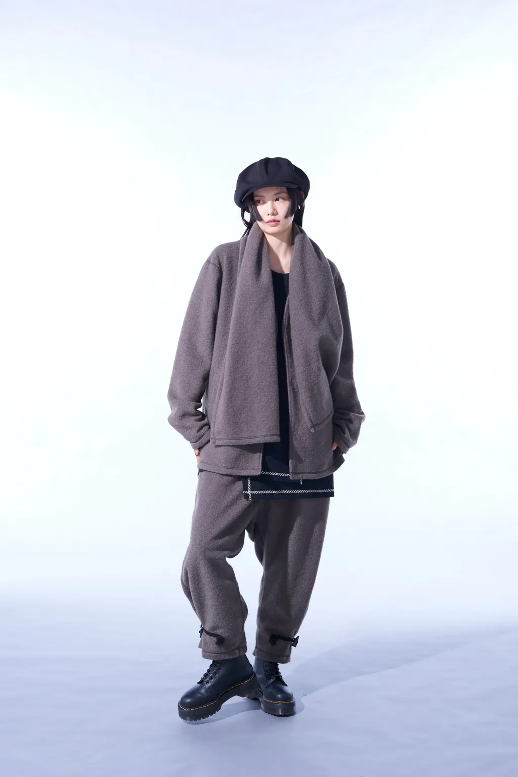 Pe/W Sliver Jersey Stole V-Neck Cardigan