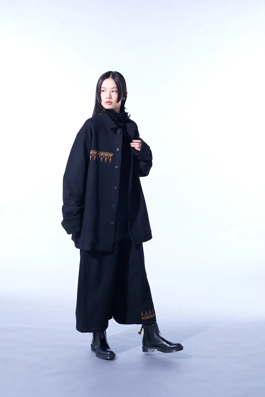 Compressed Jersey Ethnic Embroidered Blouson