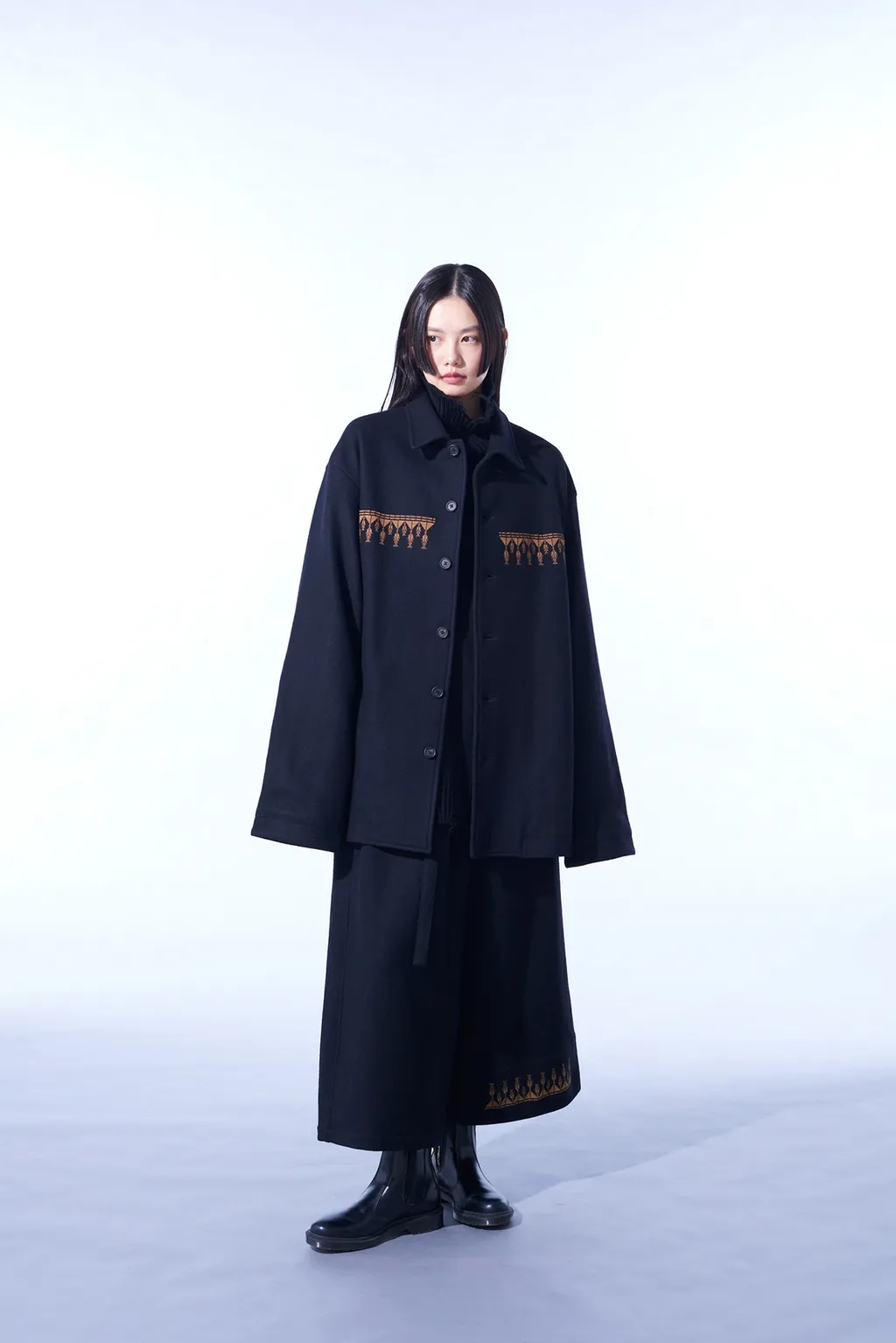 Compressed Jersey Ethnic Embroidered Blouson