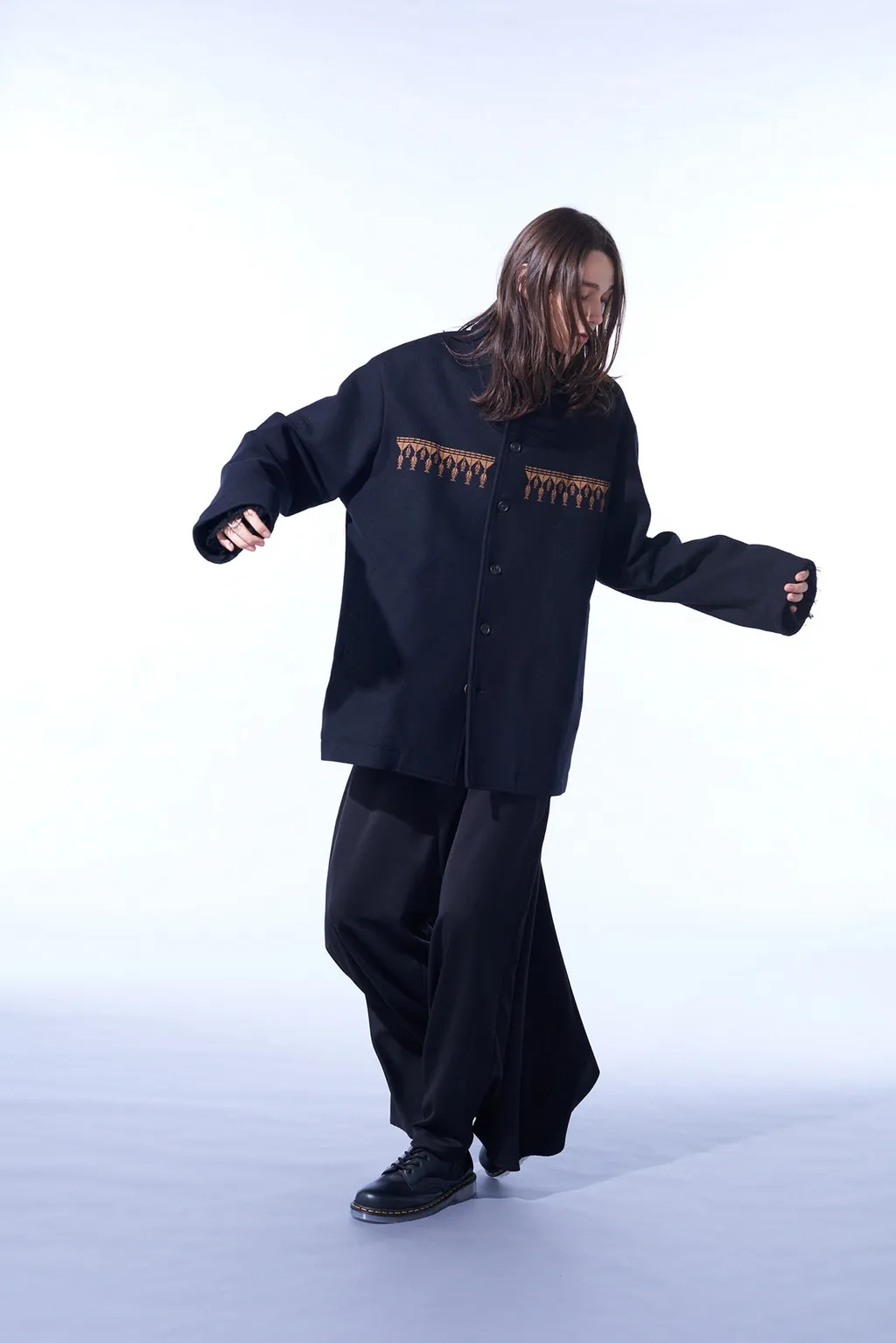 Compressed Jersey Ethnic Embroidered Blouson