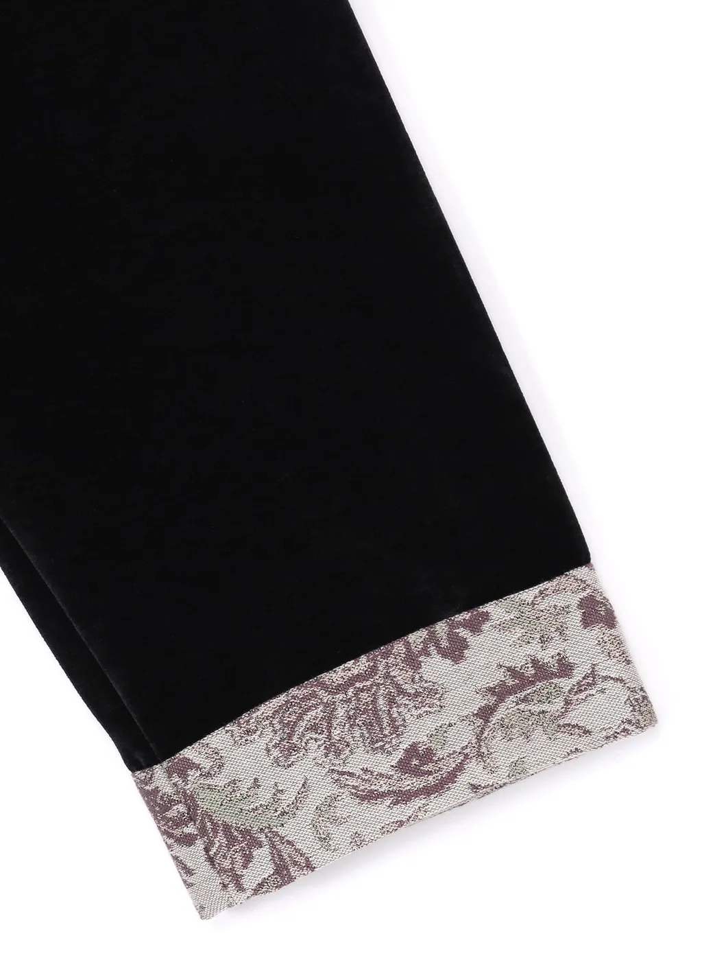 Velveteen Long Coat With Gobelins Jacquard Switched Design