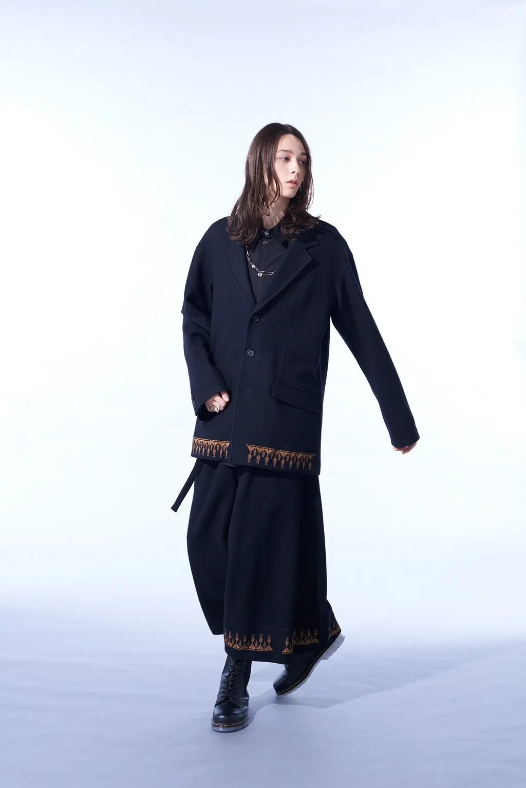 Compressed Jersey Ethnic Embroidered Wrap Pants