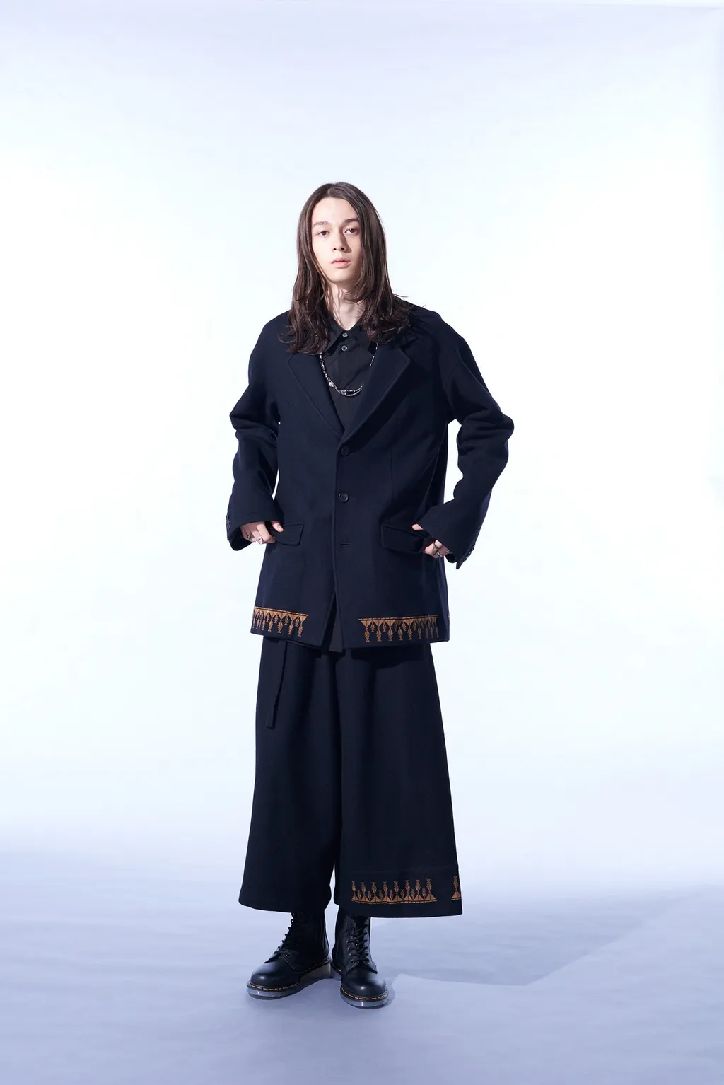 Compressed Jersey Ethnic Embroidered Wrap Pants